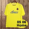 2005 2006 Villarreal Retro Soccer Jersey KROMKAMP FORLAN RIQUELME Home Short Sleeves Football Shirt