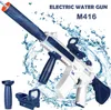 Gun Toys Wasserpistole Elektrospielzeug M416 Superautomatische Wasserpistolen Glock Schwimmbad Strandpartyspiel Outdoor Wasserkampf für Kinder Geschenk 230613