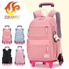 Sacs à dos ZIRANYU école sac à dos à roulettes ensemble pour filles sac à roulettes avec roues étudiant roulant multifonctionnel 230613