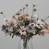 Suszone kwiaty głowy Vintage jedwabne stokrotka sztuczna słonecznik DIY Wedding Bride Bukiet Dekoracja biura domowego