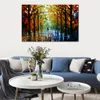 Colorful Textured Canvas Art Fall Date Hand Painted Abstract Artwork Urban Landscape High Quality