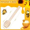 60pcs Wooden Honey Dipper Sticks Mini Honey Spoons Stirrers for Honey Jar Dispense Drizzle