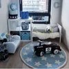 Halılar Saç Çocuk Odası Mat Mavi Halı Yumuşak Yatak Odası Yuvarlak Modern Yaşam Çocuklar İçin Bebek Halı