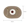 テーブルマットコットン織りマット楕円形の形状フォークナイフプレースマットノンスリップディナーの食器パッド50 35cm断熱材の装飾