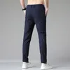 Mens Pants Autumn Stretch Korean Casual Slim Fit Elastic midjejoggare Business Classic byxor Male Black Grey Blue 2838 230614