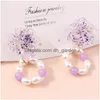 Charm 2022 New Fashion Purple Flower 선글라스 오리 나비 불가사모 인 Mermaid Dangle Earrings for Women Holiday Jewelry Gifts Drop Smths