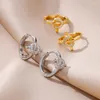 Hoop Ohrringe Zirkon Herz Für Frauen Mädchen Edelstahl Ohrring 2023 Trend In Luxus Hochzeit Schmuck Geschenk Aretes Femme