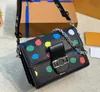 Luxury Designer Genuine leather Shoulder Bags Yayoi Kusama Bags Painted Dots Women Handbags Round One Shoulder Crossbody Bag Messenger Bags flap shopping bags