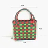 Depolama sepetleri kadın pvc mini çanta örgülü plaj çantası bayanlar için yaz gıda sepeti renkli kız küçük moda içinde yumuşak iç 230613