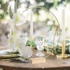 Other Event Party Supplies 10pc Gold Metal Floral Hoop Garland Table Decoration for Wedding Centerpieces Wood Card Holders 12in Metal Wreath Flower Garland 230613