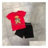 Clothing Sets 2022 Kid Summer Boys T Shirt Print Cartoon Animal Designer Kids Casual Unisex Clothes Girl Sports Twopiece Round Neck Dhzn3