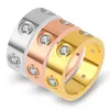 Charme de créateur titanium Steel Full Brick Love Couple Ring Simple Carter Inlaid Wide and Narrow Edition Ten