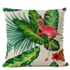 Cuscino Pianta tropicale Copertura decorativa Flamingo Cotone Lino Custodia Fiori per Cojines Decorativos Para Sofa