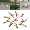 Garden Decorations 12x Feathered Bird Clip On Model Handmade Decorative Colorful Crafts Lifelike For Trees Porch Fence Wedding Patio