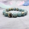 Strand Blue Shoushan Armband Kvinnlig studentvän Par Birthday Presentes Fresh Fashion Round Pärlor Handsmycken gör design