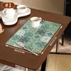 Tapis de table Set de table rectangulaire rétro Sets de table imprimés Set de table résistant à la chaleur Tapis de table antidérapant en PVC Tapis de vaisselle résistant à l'huile