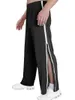 Pantaloni da uomo Pantaloni sportivi da uomo S Tear Away Basket Zip Off Track Post con gambe con cerniera (grigio scuro L)