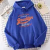 Men's Hoodies Letter Brooklyn York City Usa Sweatshirt For Men Novelty Hat Rope Top Harajuku S-Xxl Tops Sport Shoulder Drop Hoodie Male