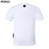 フィリッププレーンサマーメンズスカルTシャツホットダイヤモンドファッションデザイナーメンズTシャツトップQPレター刺繍メンズレディース衣類短袖Tシャツ2033