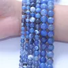 Beads LS Natural Stone Dark Blue Fire Agates Onyx Round Loose For Jewelry Making 15'' Strand 6/8/10mm DIY Bracelets Necklaces