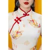 Etnische Kleding Mode Vrouwen Slanke Mini Cheongsam Chinese Stijl Jonge Meisjes Feestjurk Zoete Print Bloem Qipao Vestidos Vintage Dames Qi