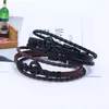 Link Bracelets Hippie Punk Vintage Charm Cuff Fashion Music Note Braided Leather Chain Buckle Bangle Wrap Wristbands Handmade Jewelry