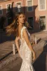 Suknie ślubne Berta Mermaid Off ramion koronkowe 3D Kwique aplikacje Sweet pociąg ślubny suknie ślubne plaż