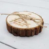 Other Event Party Supplies Personalized Ring Holder Custom Ring Tray Rustic Wedding Round Wood Slices Ring Bearer Proposal Engagement Gift Customized Names 230613