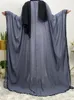 Taglie forti Abiti Musulmani Abaya Per le donne Taglia Kaftan Mesh Perle Tessuto in chiffon Abbigliamento islamico Servizio di culto Dubai Middle East Robe 230613