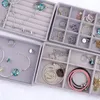 Förvaringslådor BINS VALVET SMEWELL BOX SET Display Tray Desk Drawer Case Holder For Ring Earrings Armband Organizer 230613
