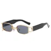 Óculos de Sol Quadrado Feminino Masculino Armação Pequena Metal Retro Trendy Óculos Anel Fivela Óculos de Luxo Gafas Uv400