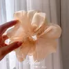 Ponadgabarytowe scrunchies organza włosy krawat elastyczne włosy opaska dla kobiet dziewczyna kucyk uchwyt mody liny włosów akcesoria do włosów na głowę