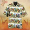 남자 T 셔츠 남성 봄/여름 패션 캐주얼 남성 수탉 인쇄 파티 해변 느슨한 짧은 슬리브 셔츠