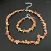 Necklace Earrings Set 10sets Lot Natural Raw Stone Bracelet Irregular Crystal Chip Amethyst Fluorite Rose Quartz Beads Jewelry Boho