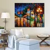 Vibrant Oil Painting Street Landscape After Weekend Handmade Canvas Art Contemporary Loft Decor