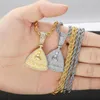 Chaînes 2023 personnalité glacé Iong Triangle pendentif collier hommes femmes Hip Hop bijoux mode argent sac cadeau