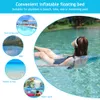 Sand Play Water Fun Hammock Recliner PVC Inflatable Floating Swimming Mattress Foldable with Sequins Adult Pool Party Toy 230613