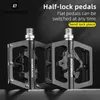 Bike Pedals ROCKBROS Bicycle Pedal Non-Slip MTB Bike Pedals Aluminum Alloy Flat Platform Applicable SPD Waterproof Cycling Accessories 230614