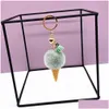 Portachiavi Cordini Ciondolo gelato Portachiavi Simpatico cartone animato Peluche Borse Appendere Cono Portachiavi auto Accessori regalo creativo Drop Dhgym