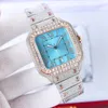 Handmade Diamond Watch Mens Automatic Mechanical 8215 Mouvements Mouvements Sapphire 40 mm avec bracelet en acier à diamant