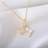 Pendant Necklaces Fashion Shiny Zircons Lucky Four-leaf Clover Necklace For Women Color Choker Fine Jewelry Gift