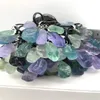 Ciondolo in pietra grezza naturale irregolare Ametista brillante Collana in cristallo minerale Fluorite Quarzo Healing Charms Meditazione Yoga Regalo per feste Fengshui all'ingrosso