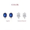 Ушная манжета Kameraon Gemstone Sapphire Clip серьги женская мода Kpop Silver 925 Ювелирные изделия синие/белые лаборатории алмаз свадьба элеганские серьги 230614