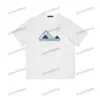 Xinxinbuy Men Designer Tee Tシャツ23SSモザイクマウンテンパターン印刷半袖女性黒い白XS-2xl