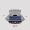 4 LED Solar Outdoor Garden Light, IP65 Waterdichte buitenbeveiligingslichten met bewegingssensor, 1200 mAh batterij, 3 lichtmodus, simulatiemonitorlichten