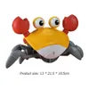 Elektroniska husdjur induktion fly crawling crab pedagogisk USB laddning krabba med musik led undvik hinder sensoriska rörliga leksaker för småbarn 230613