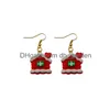 Charm Christmas Sets Brincos Gingerbread Man Tree Snowman Drop Hang Hang For Women Children Birthday Gift Delivery Smtiq