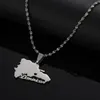 Chains Trendy Silver Color Dominican Map Pendant Chain Necklaces Country Souvenirs Jewelry