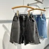 Shorts 2023 Summer Children Denim Fashion Boys Girls Loose Ripped Jeans Kids Toddler Soft Breatble Middle Pants 230614