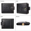 ウォレットカープリント本革のメンズウォレットスモールマネープロセス高品質デザインジッパーショートコイン財布薄いクレディードホルダー